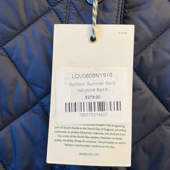Barbour Quilted Coat Jacket NWT Navy - Picture 5 of 10